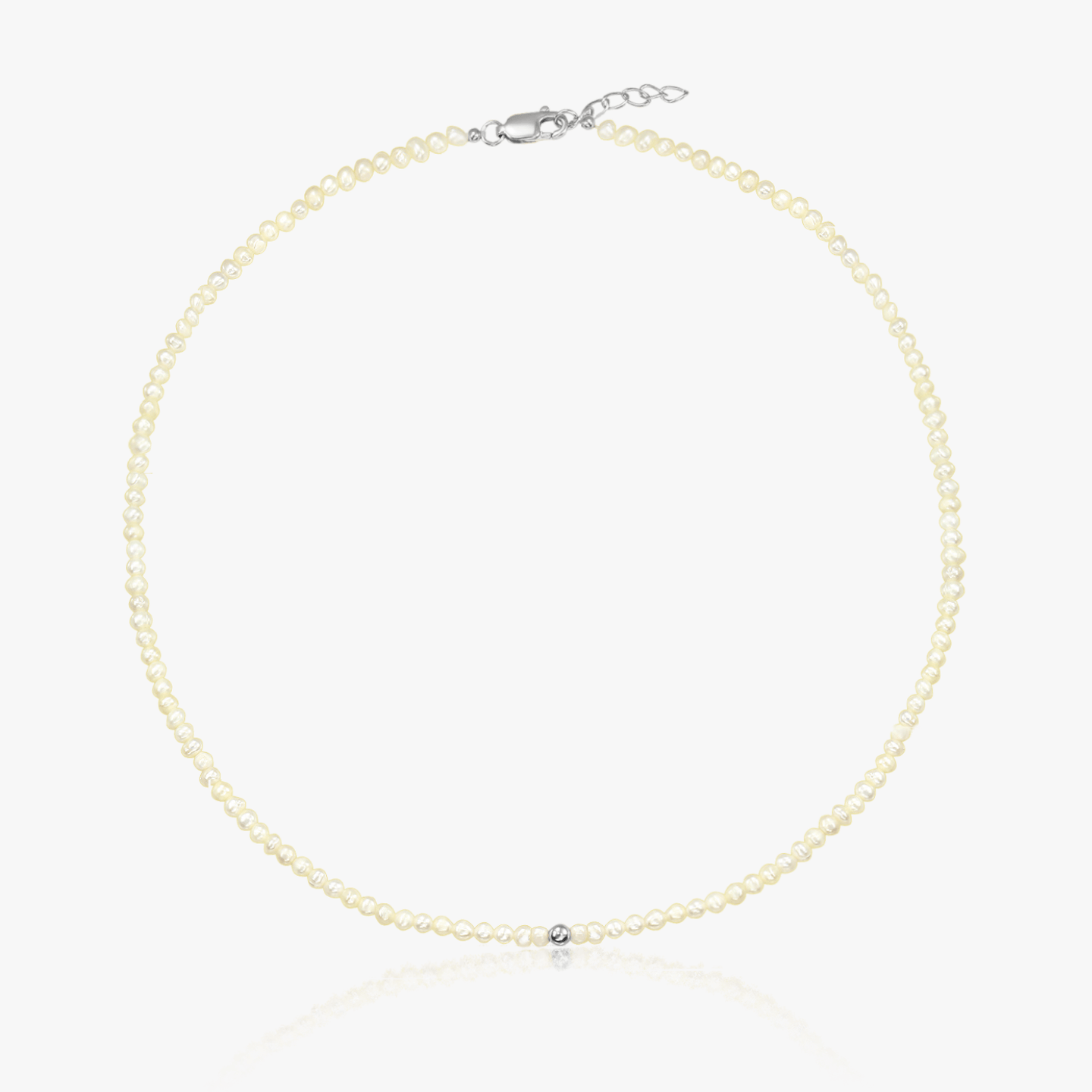 Сребърно колие Glamour - Естествени Перли - Indira