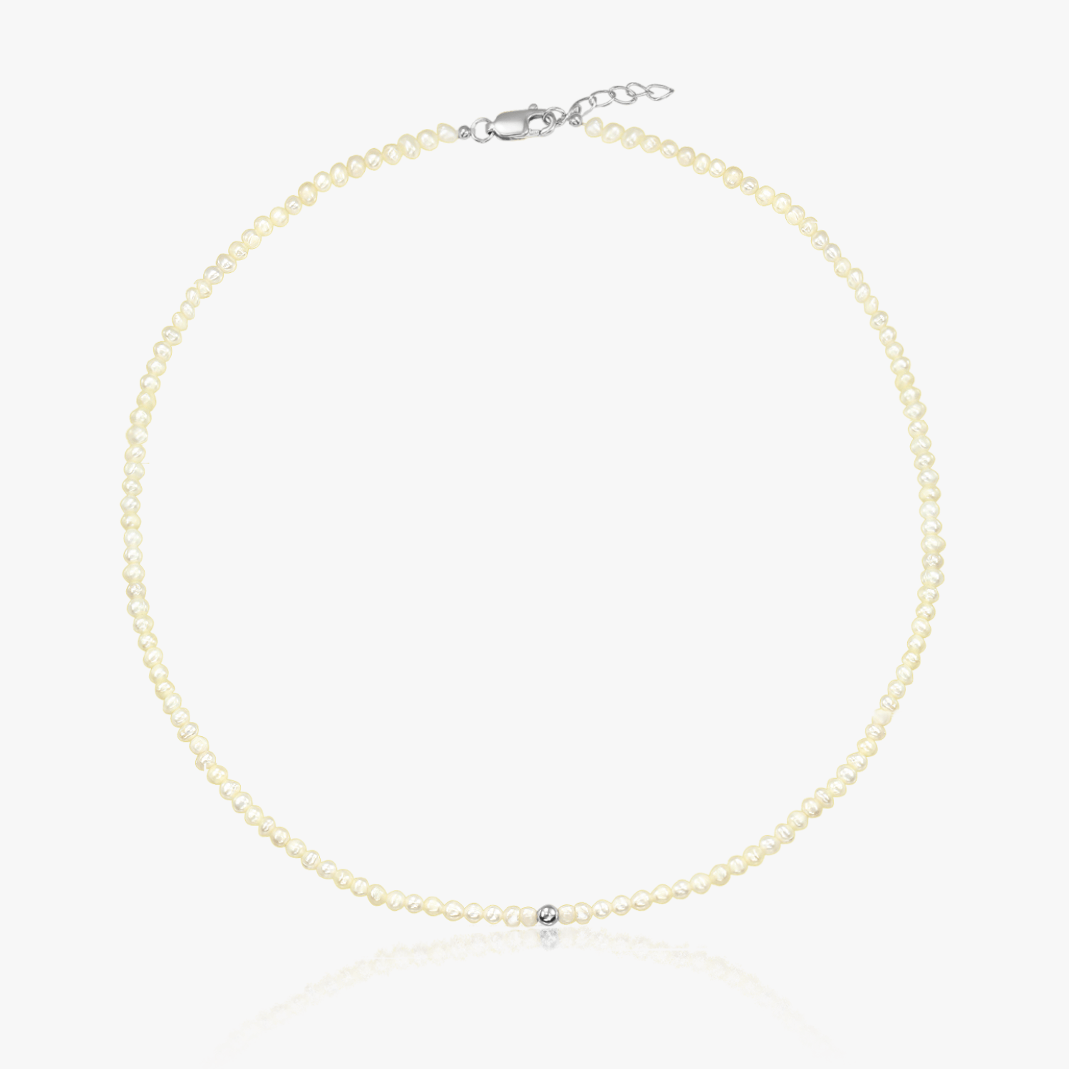 Сребърно колие Glamour - Естествени Перли - Indira
