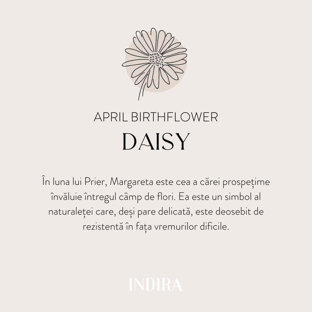 Висулка от бяло злато Birth Flower - April Daisy - Indira