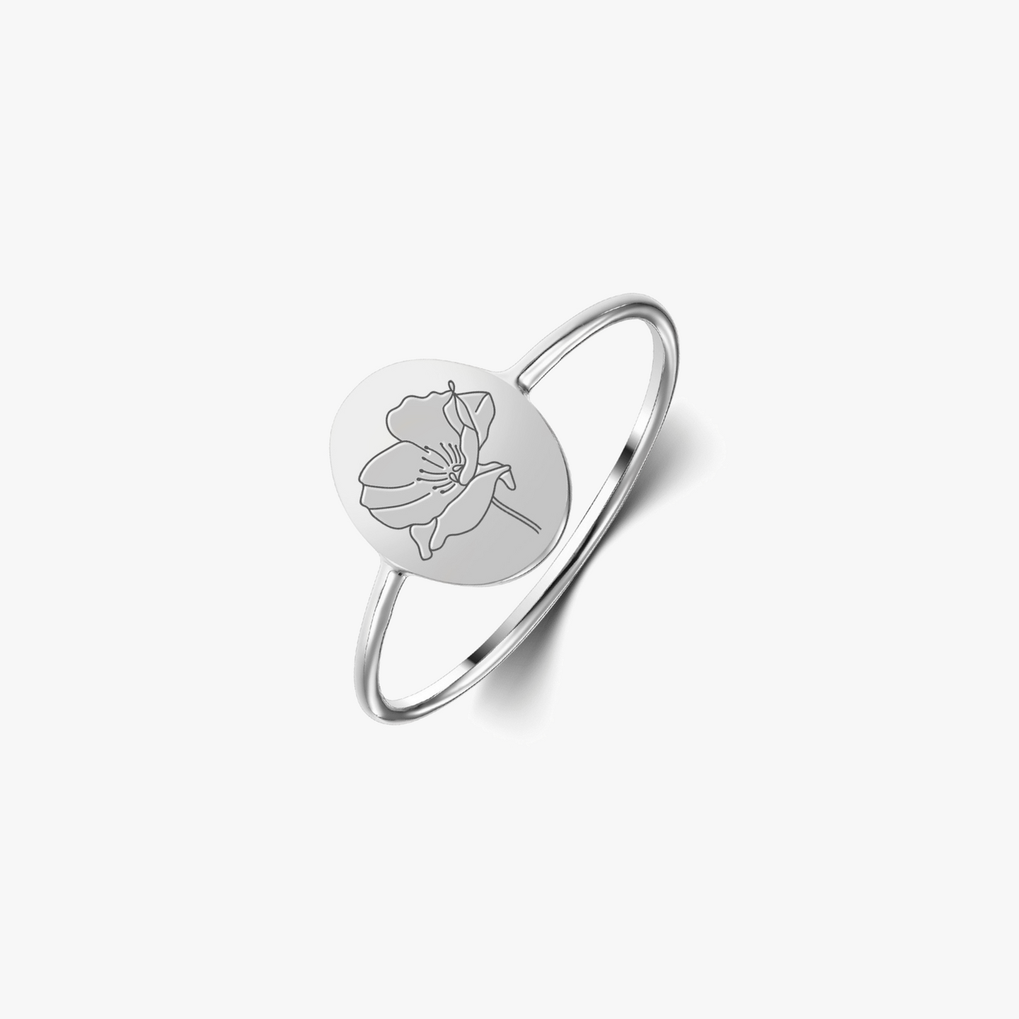 Сребърен пръстен Birth Flower - Август Poppy - Indira