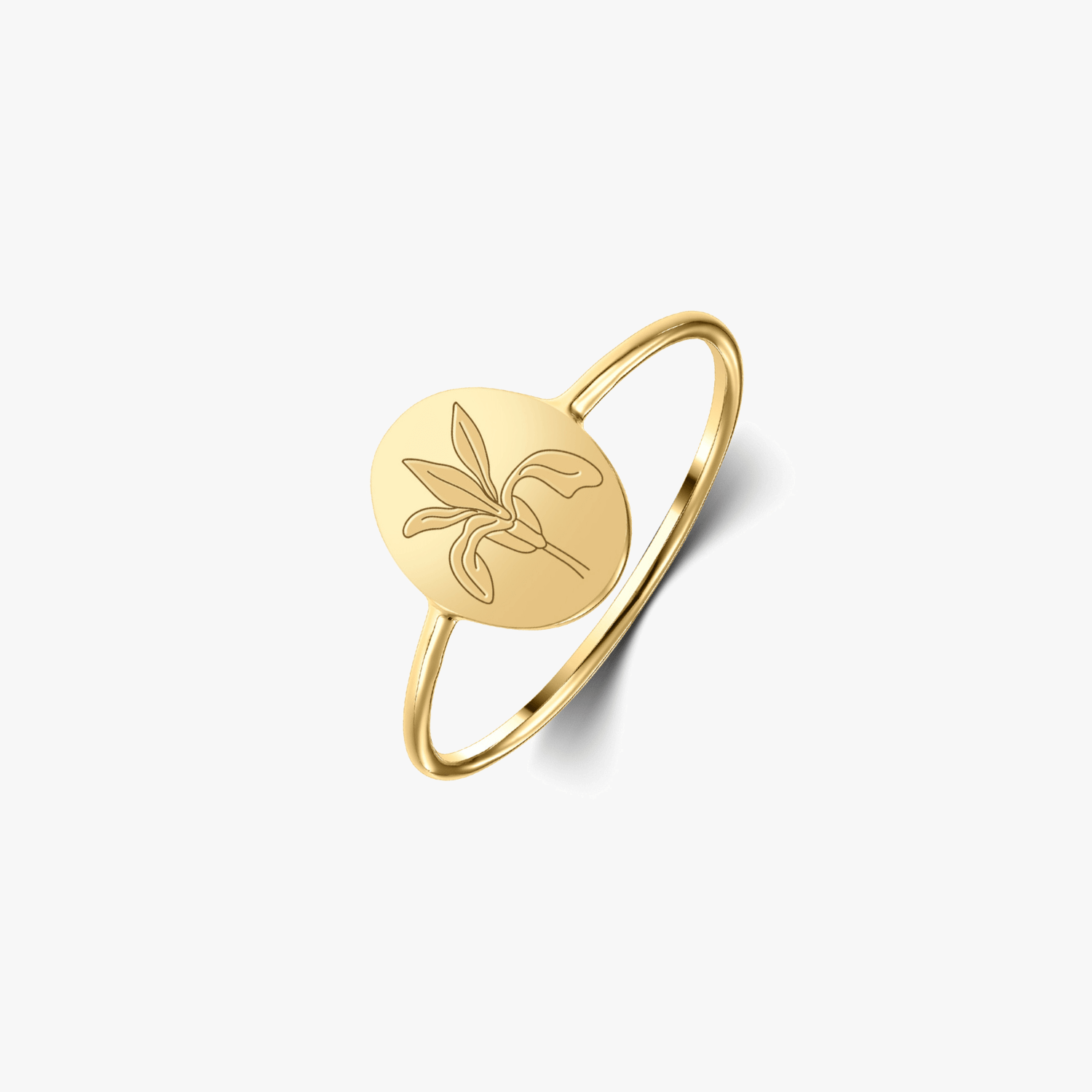 Сребърен пръстен Birth Flower Golden - февруарски ирис - Indira