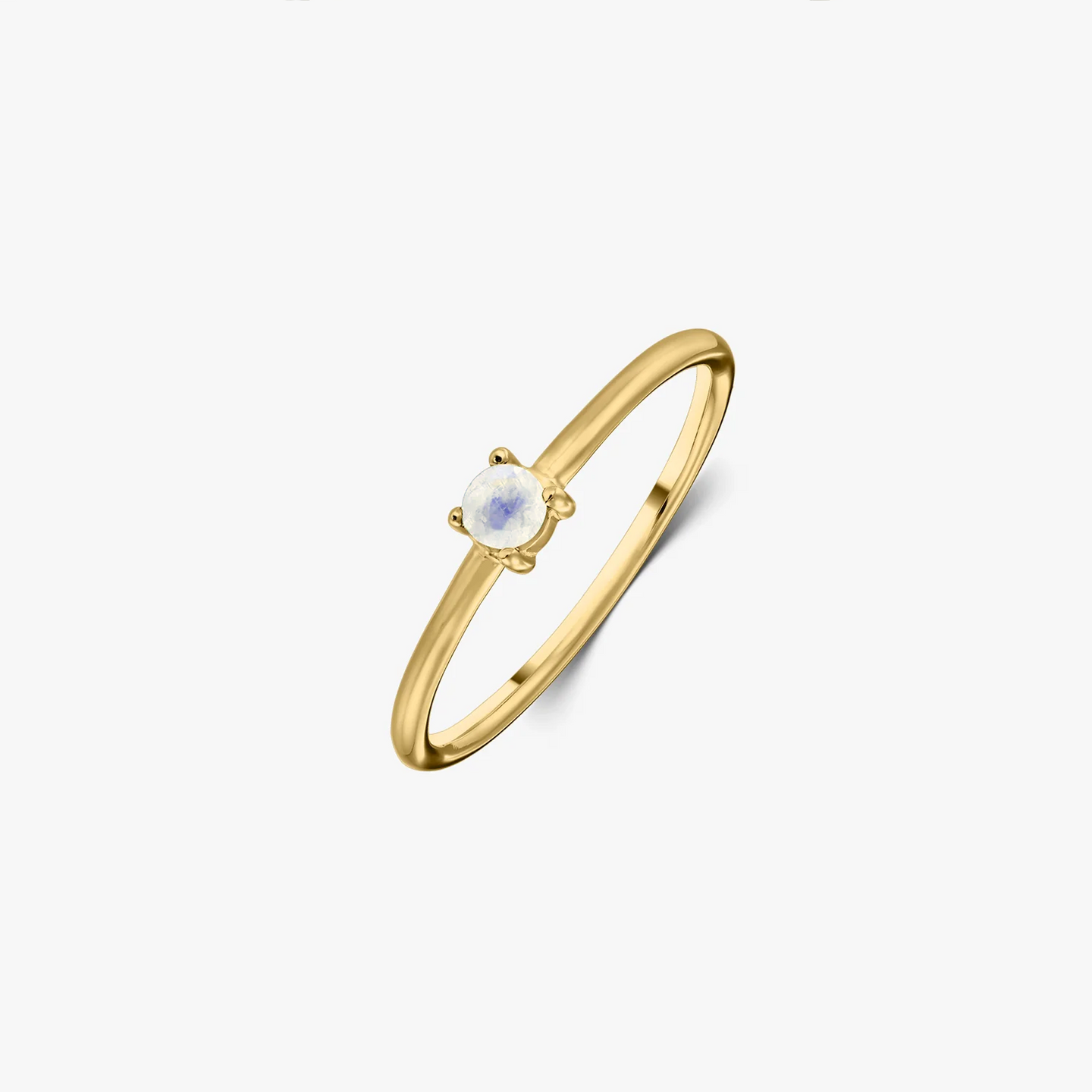 Сребърен пръстен Birthstone Golden June - Лунен камък - Indira