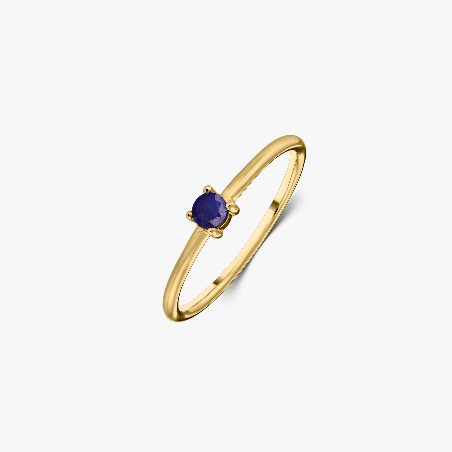 Сребърен пръстен Birthstone Golden септември - Сапфир - Indira