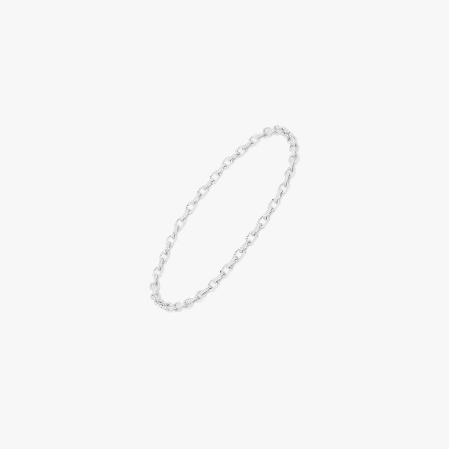 Пръстен от 14K златна верига - Бяло злато - Indira