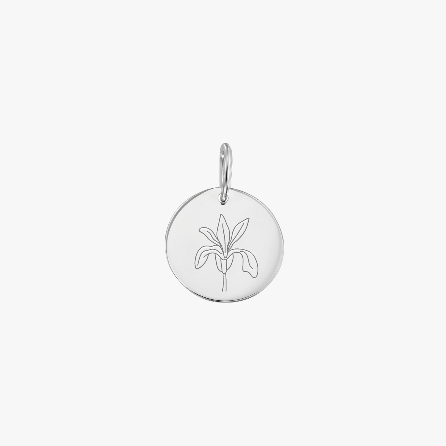 Бяла златна висулка Birth Flower - Февруари Ирис - Indira