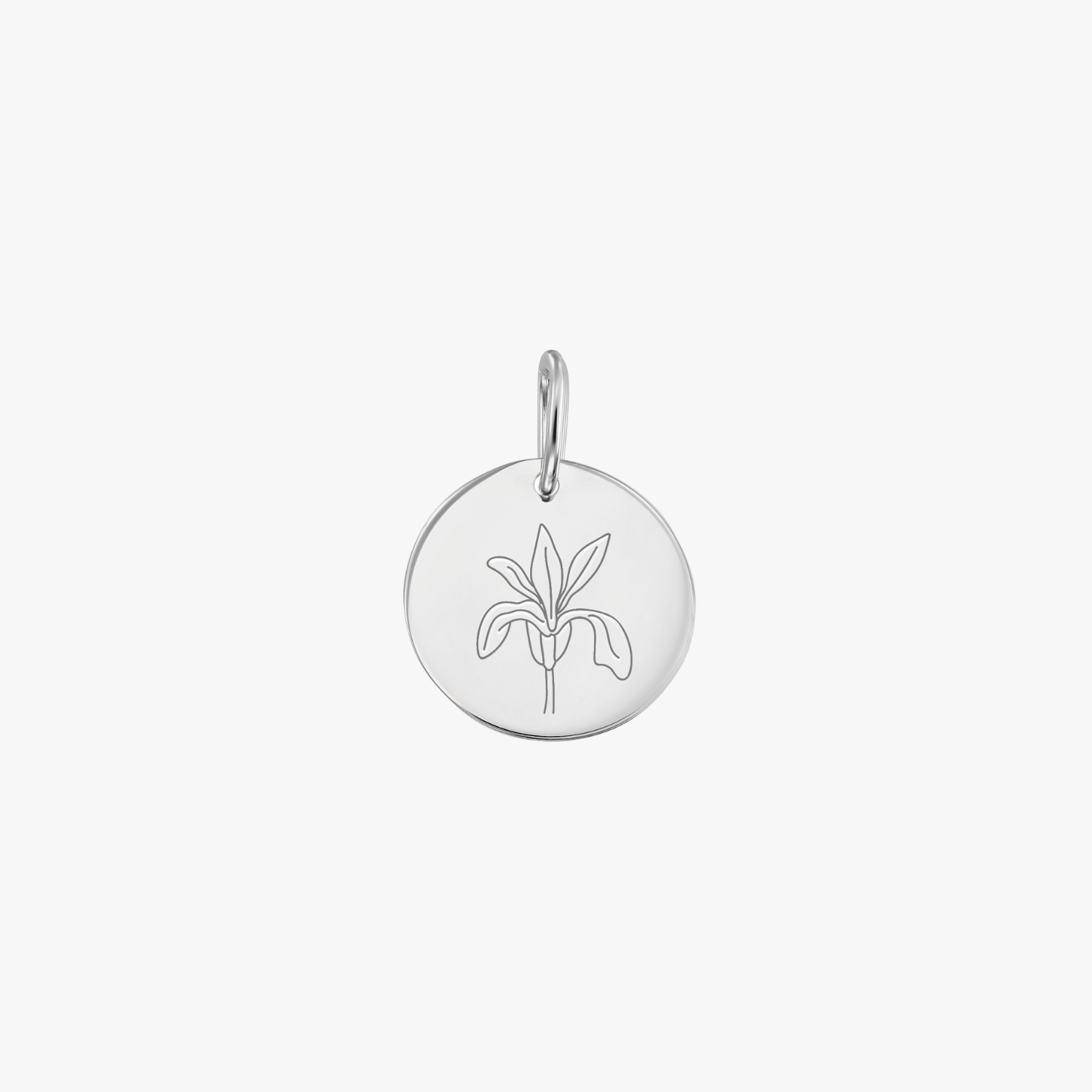 Бяла златна висулка Birth Flower - Февруари Ирис - Indira