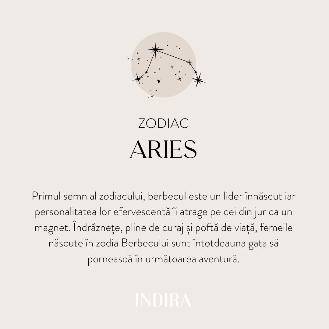 Сребърно колие Golden Zodiac - Овен - Indira