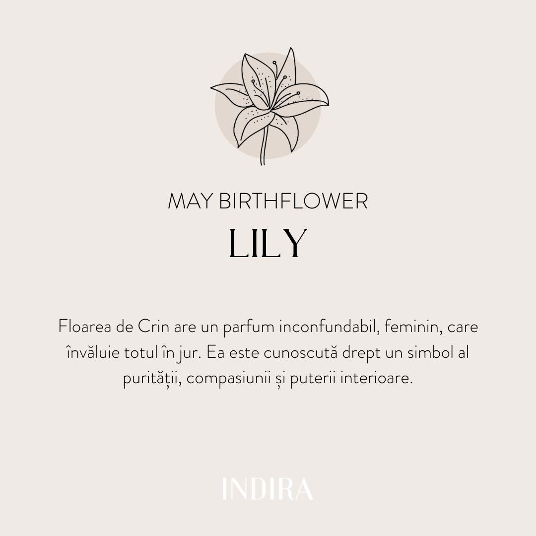 Brățară șnur din argint Golden Birth Flower - May Lily - Indira