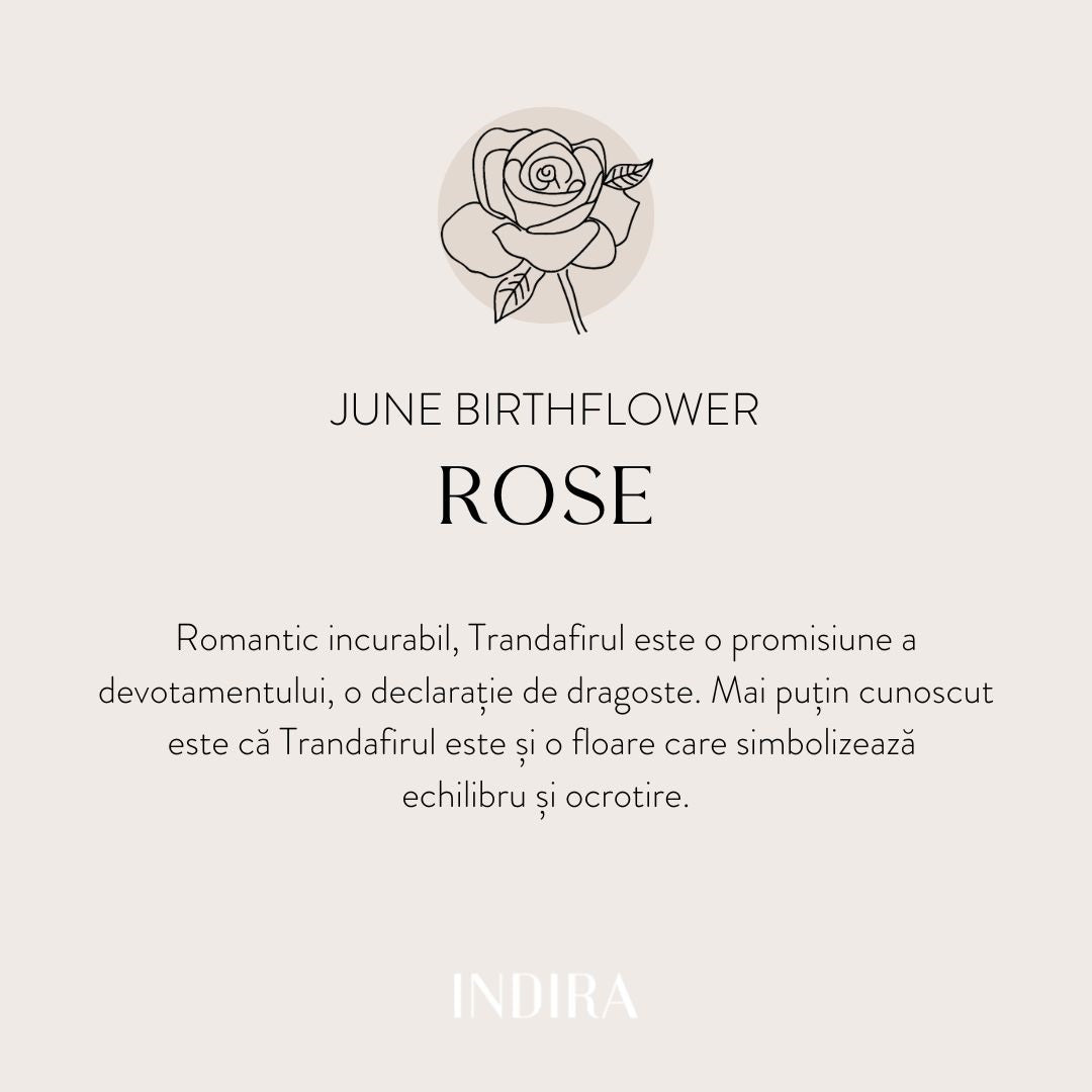 Сребърен пръстен Birth Flower Golden - June Rose - Indira