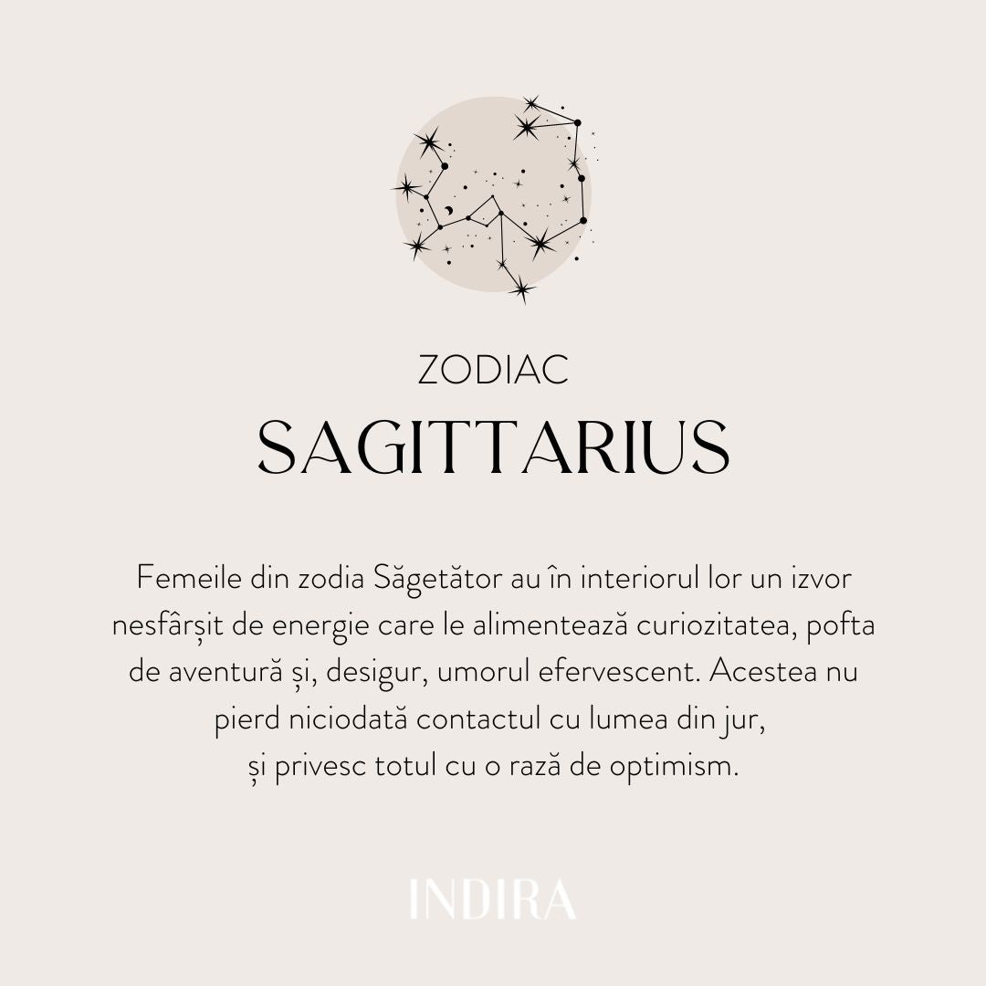 Сребърно колие Golden Zodiac - Стрелец - Indira