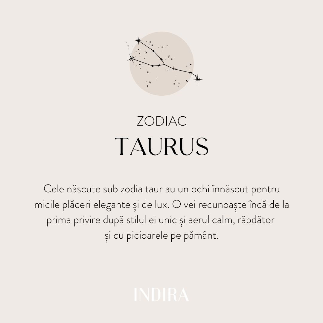 Сребърно колие Golden Zodiac - Телец - Indira