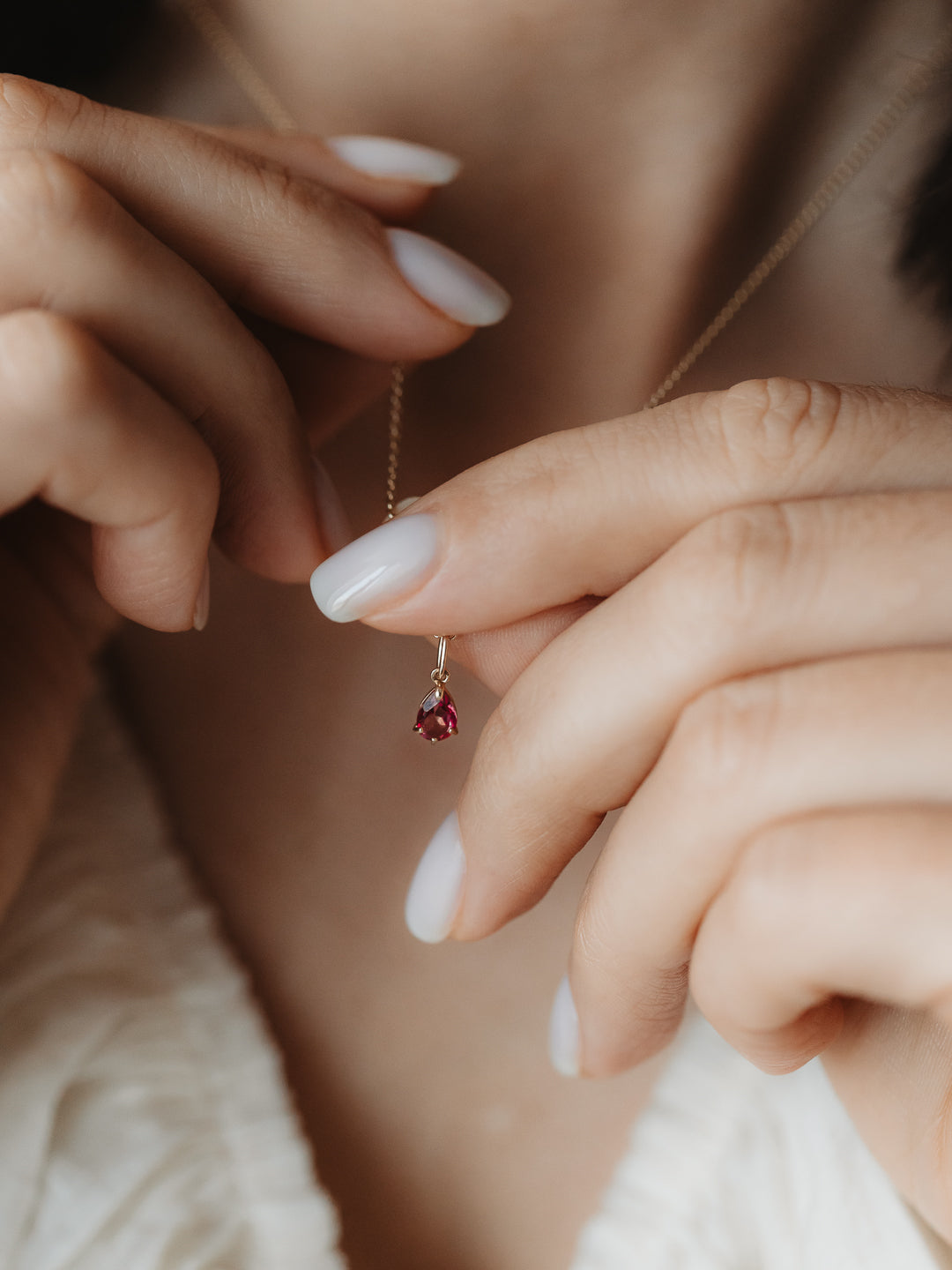 Pandantiv din aur Birthstone March - Topaz Albastru