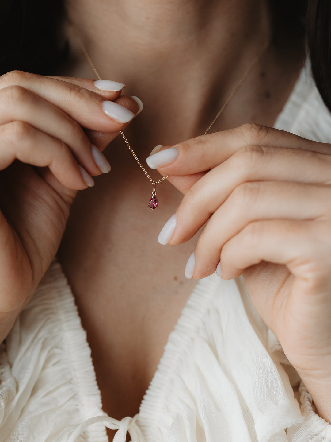 Pandantiv din aur Birthstone August - Peridot