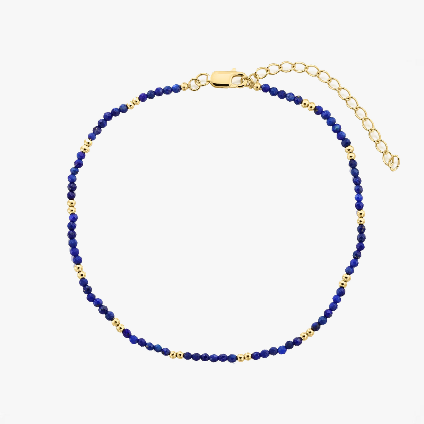 Сребърна гривна за глезен SummerScape Golden – Lapis - Indira