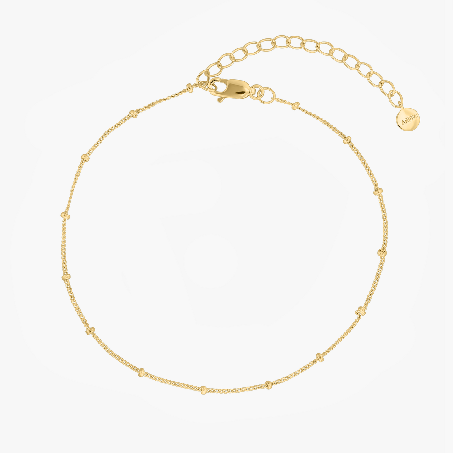 Сребърна гривна за глезен Golden Beaded - Indira