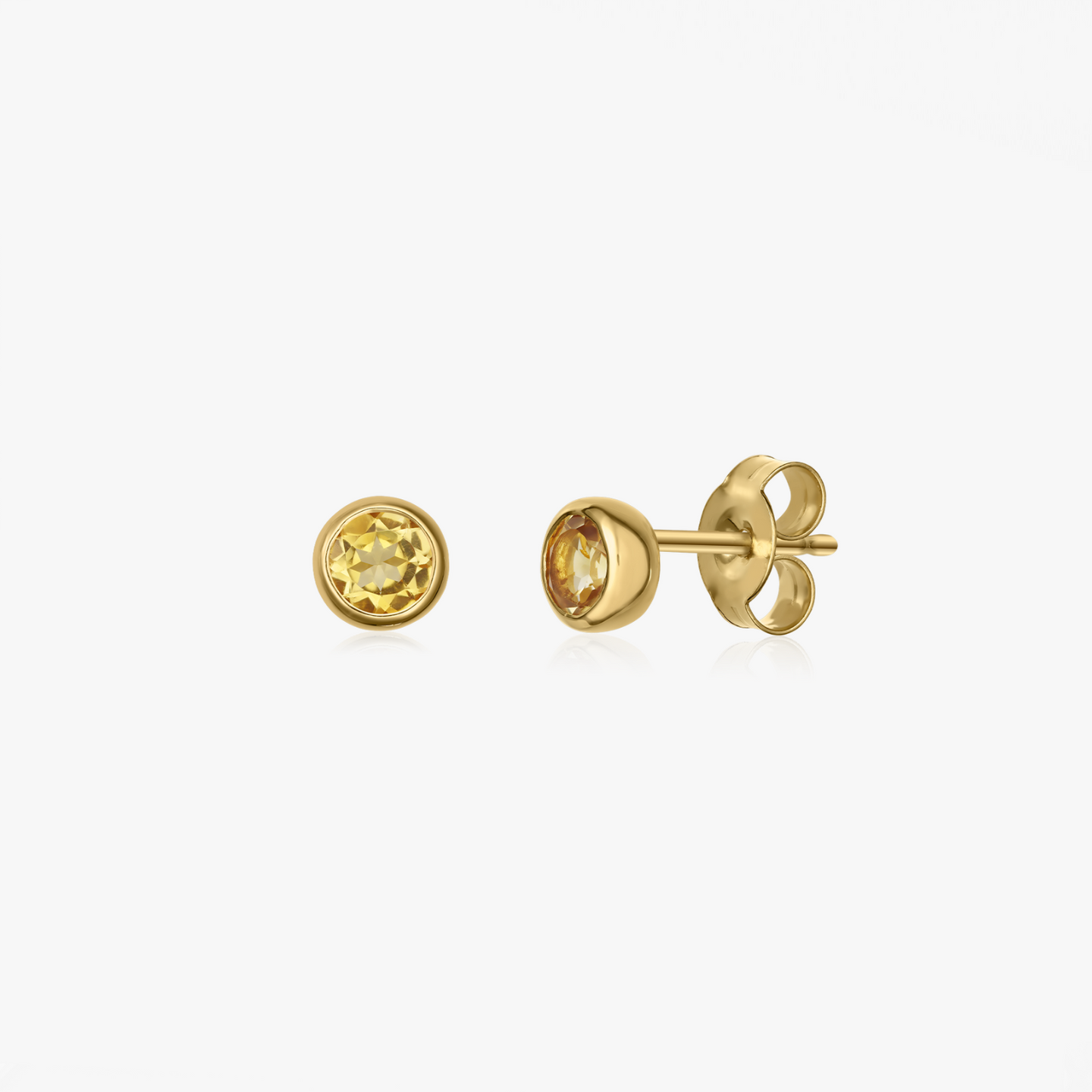 Сребърни обеци Birthstone Golden November - Цитрин - Indira