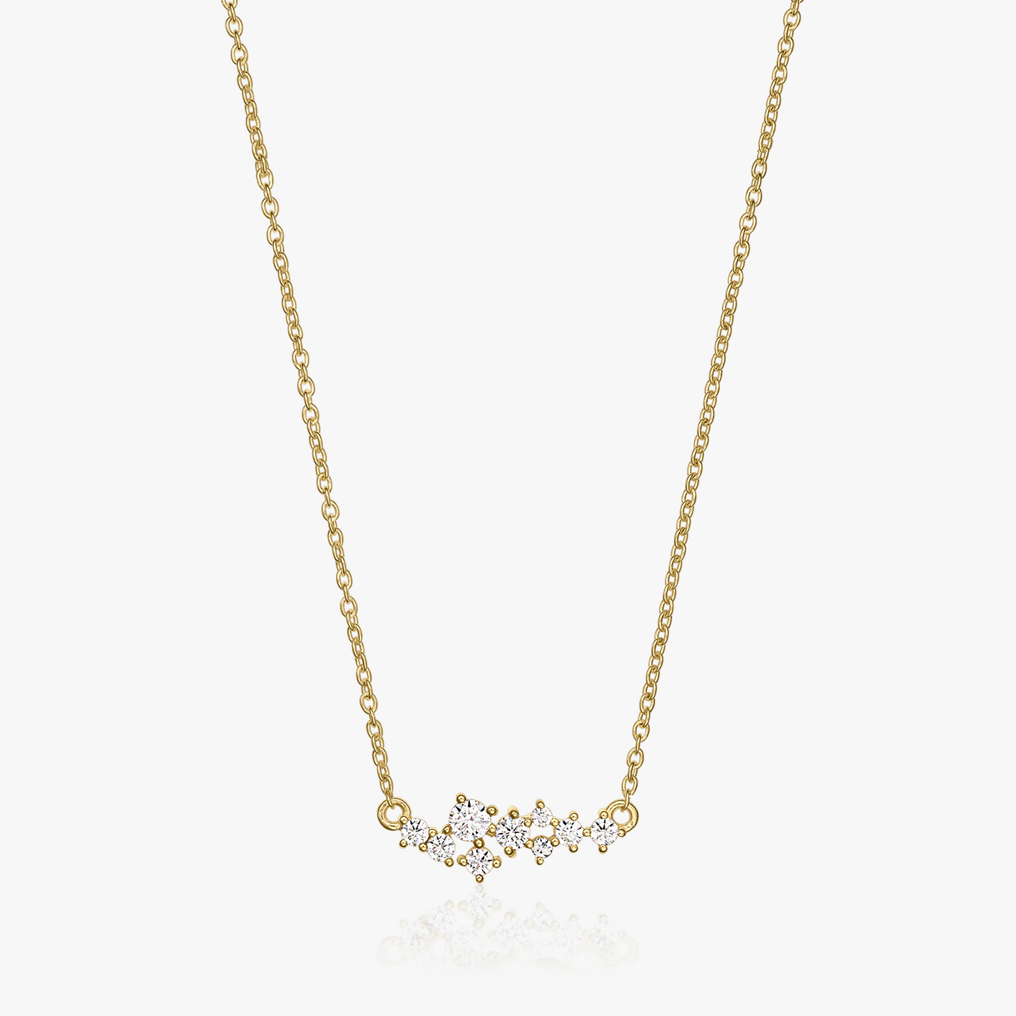 Сребърен колие Golden Constellation - Indira