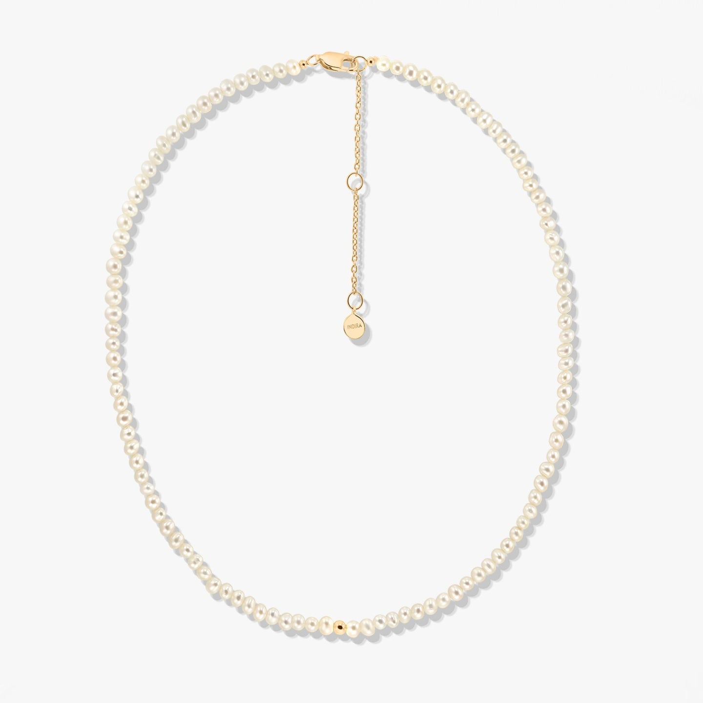 Сребърно колие Golden Glam с натурални перли