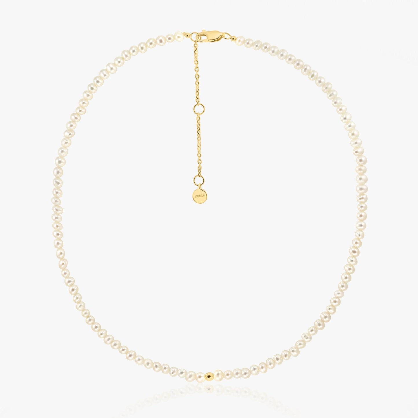 Сребърно колие Golden Glam с натурални перли