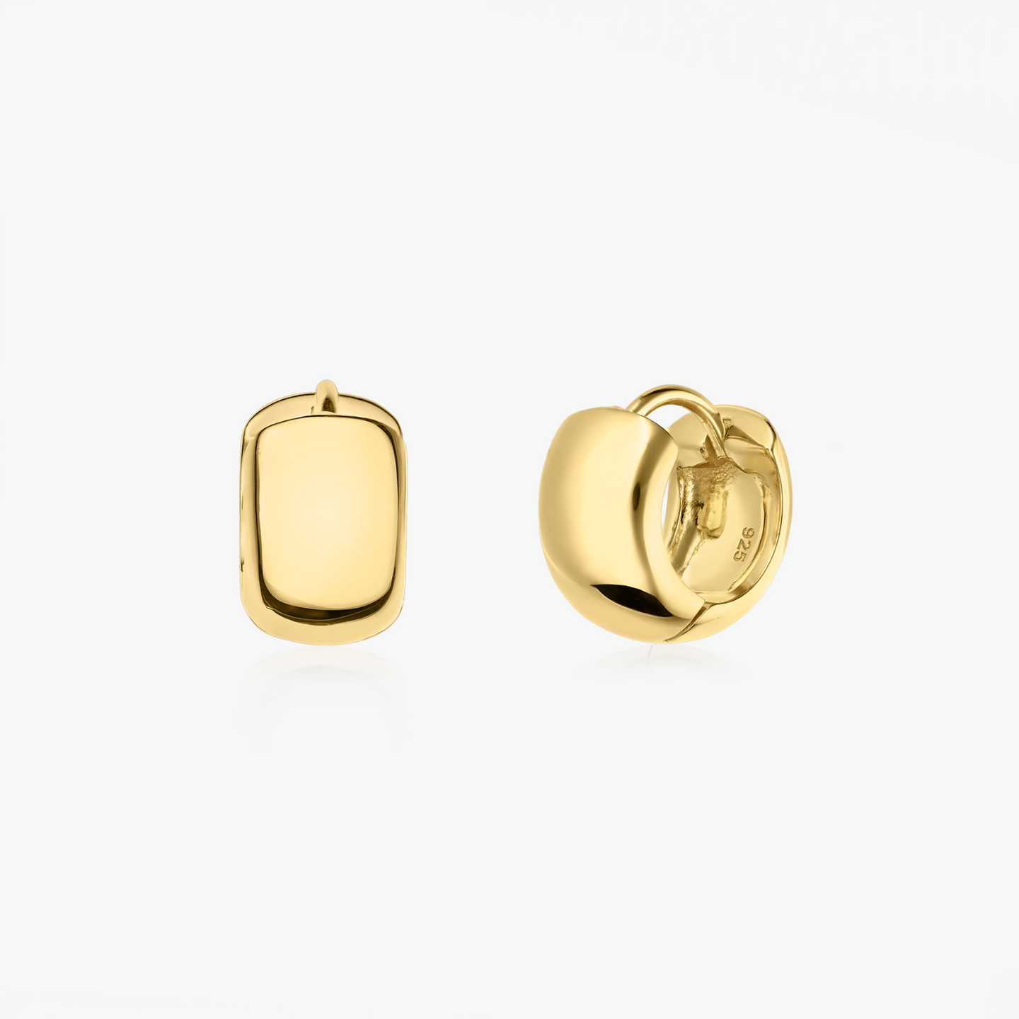Сребърни обеци Golden Bold Mini Hoops - Indira