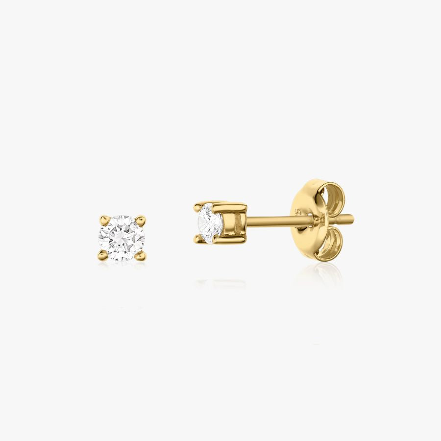 Вечни златни обеци 0.2 CT