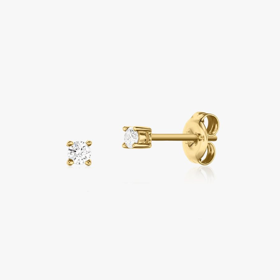 Вечни златни обеци 0.1 CT