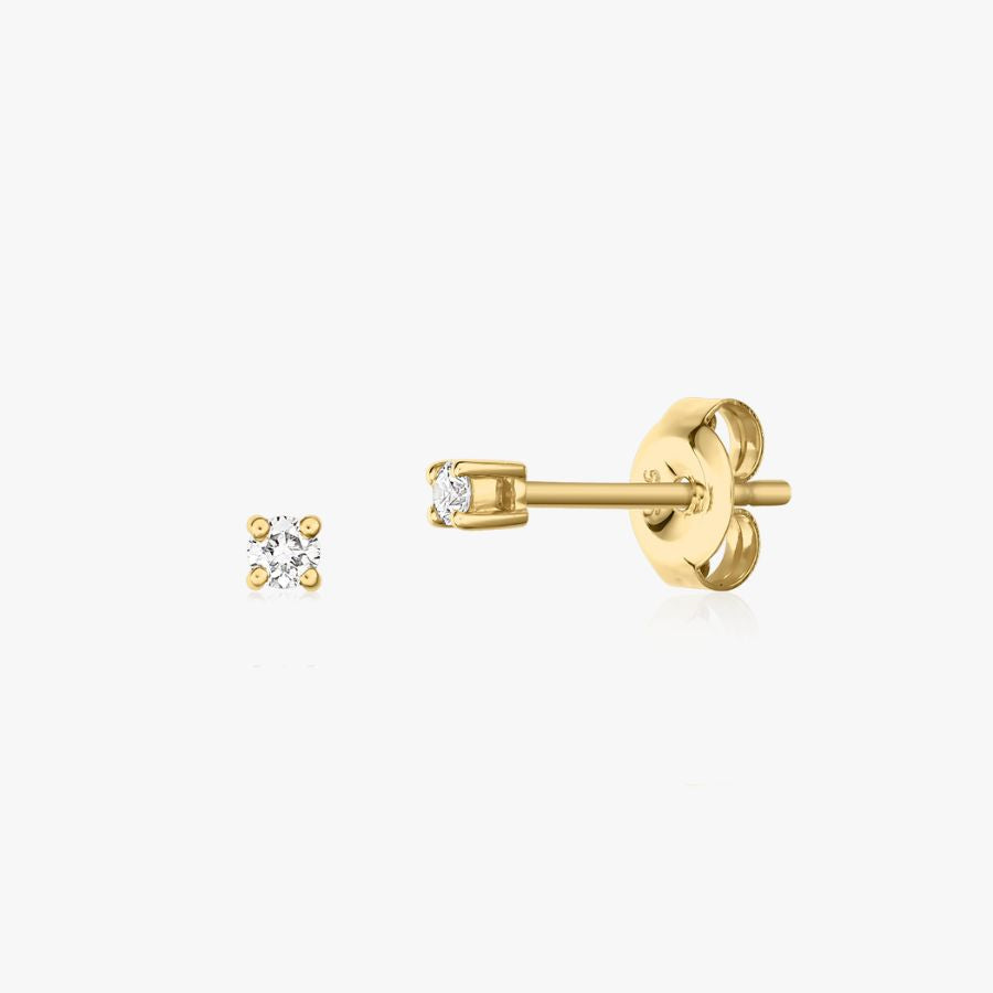 Вечни златни обеци - Диамант 0.06 CT