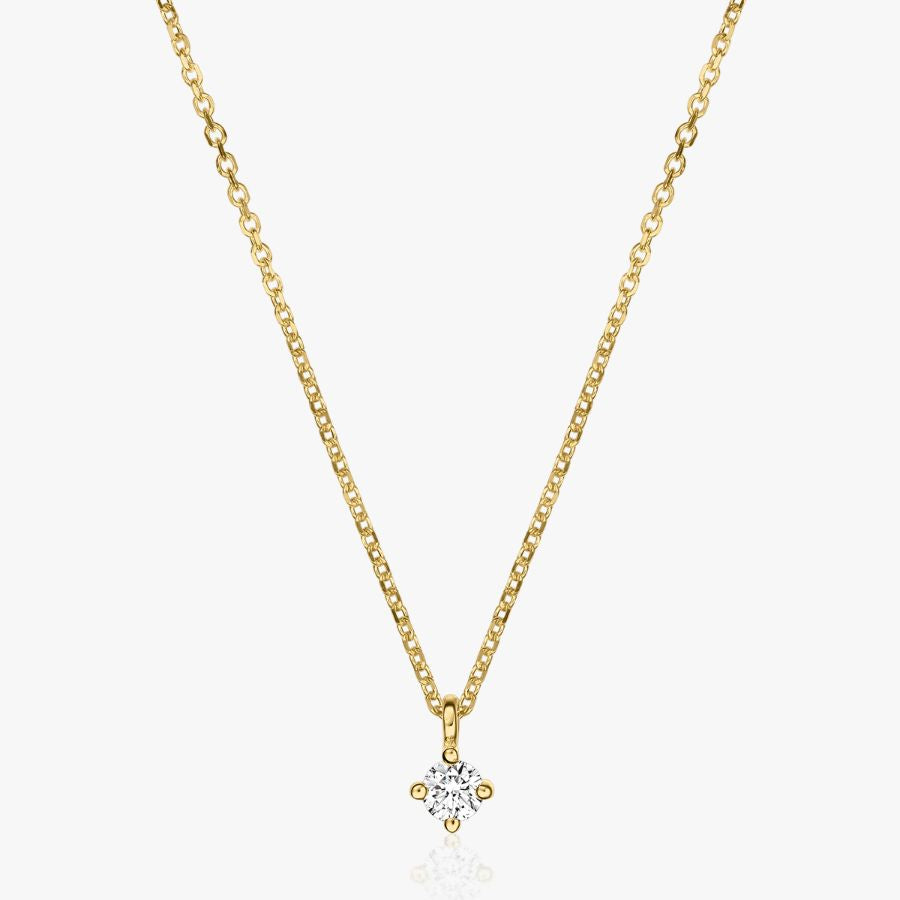 Колие от злато Timeless - Диамант 0.05 CT - Indira