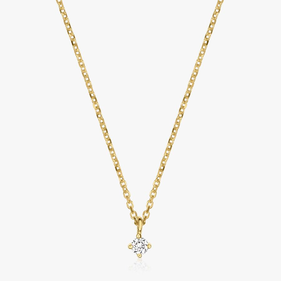 Златно колие Timeless - Диамант 0.03 CT - Indira