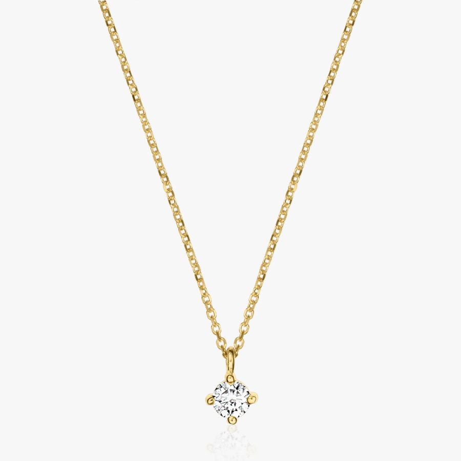 Колие от злато Timeless - Диамант 0.1 CT - Indira