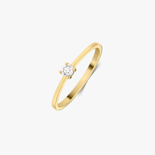 Вечен златен пръстен - Диамант 0.1 CT