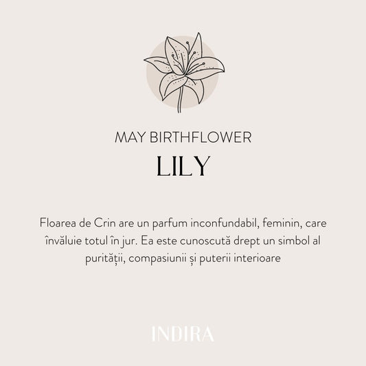 Сребърно колие Golden Birth Flower - Майска Лилия - Indira