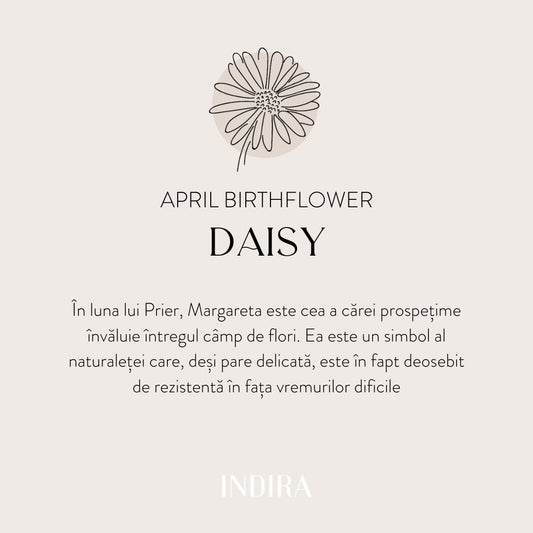 Сребърно колие Birth Flower Golden - April Daisy - Indira