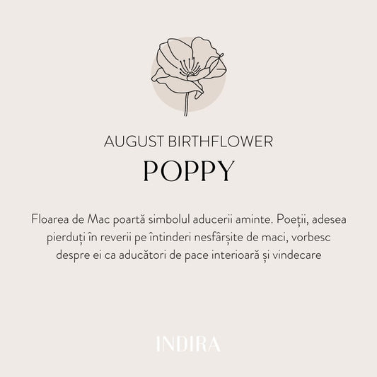 Сребърно колие Birth Flower Golden - Августов мак - Indira
