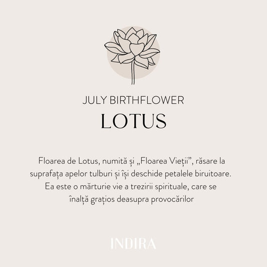 Сребърно колие Birth Flower Silver - Лотос за юли - Indira