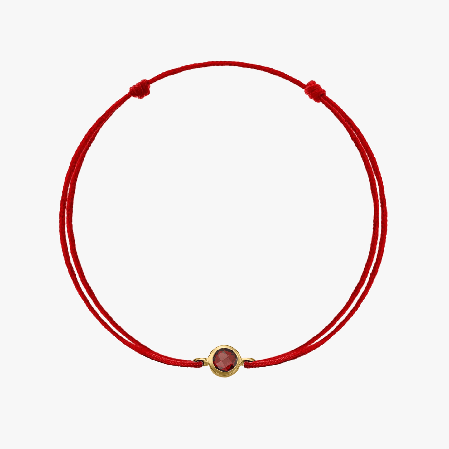 Сребърна нишка гривна Birthstone Golden януари - Гранат - Indira