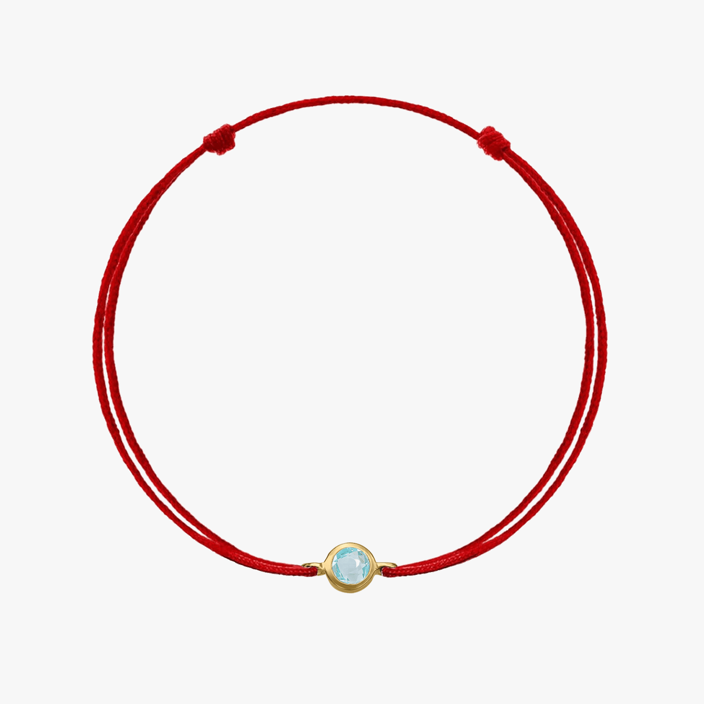 Сребърна връв гривна Birthstone Golden March - Аквамарин - Indira