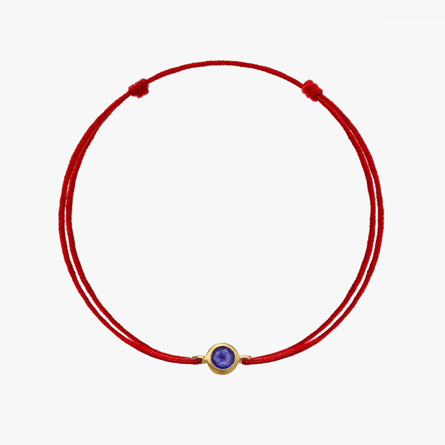 Сребърна гривна с връв Birthstone Golden Септември - Сапфир - Indira