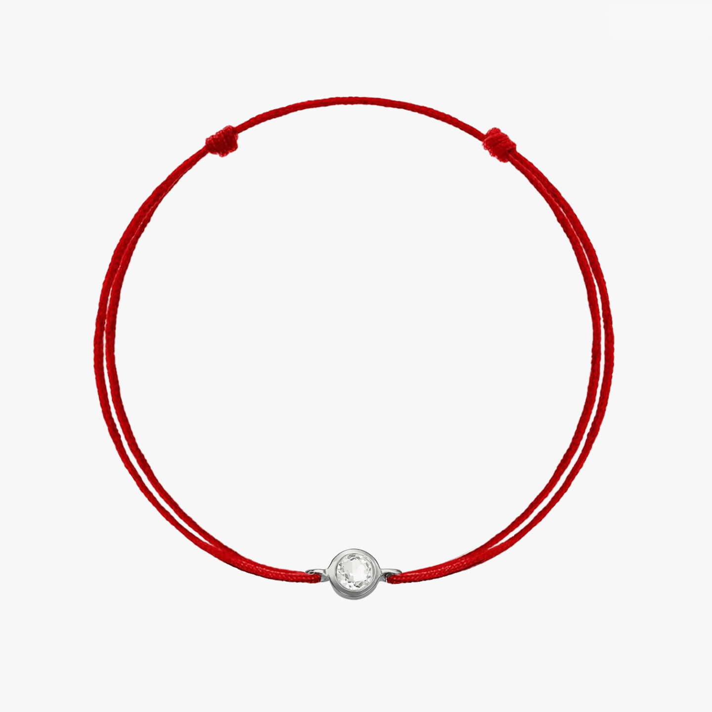 Сребърна гривна със шнур Birthstone Silver April - Бял Топаз - Indira