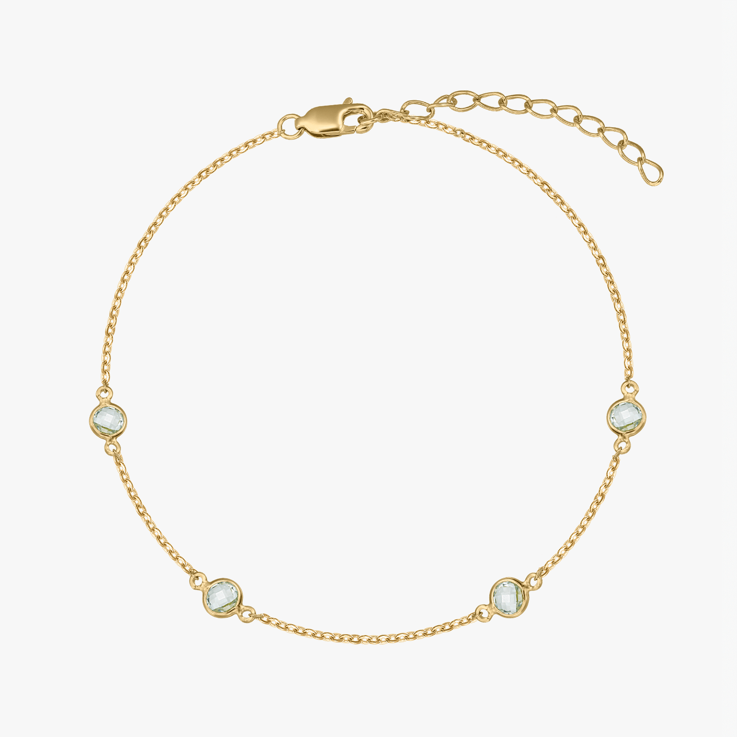 Сребърна гривна Birthstone Golden Декември - Син Топаз - Indira