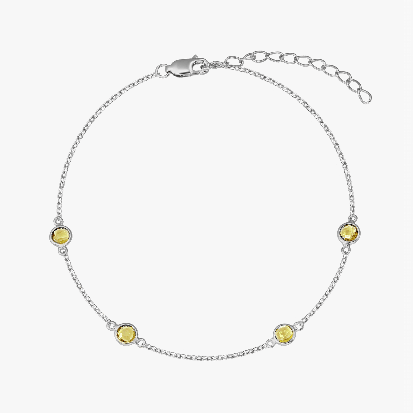 Сребърна гривна Birthstone November - Цитрин - Indira