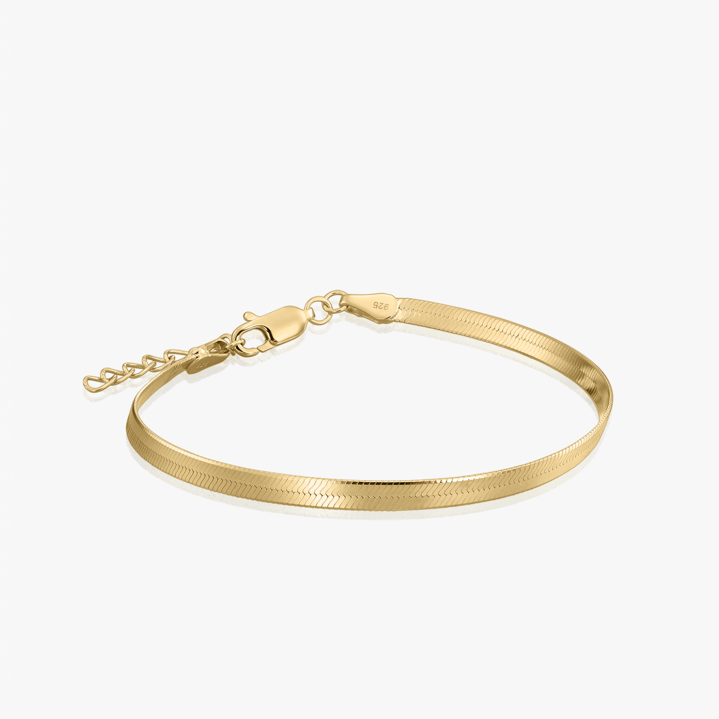 Сребърна гривна за крак Golden Herringbone - Indira