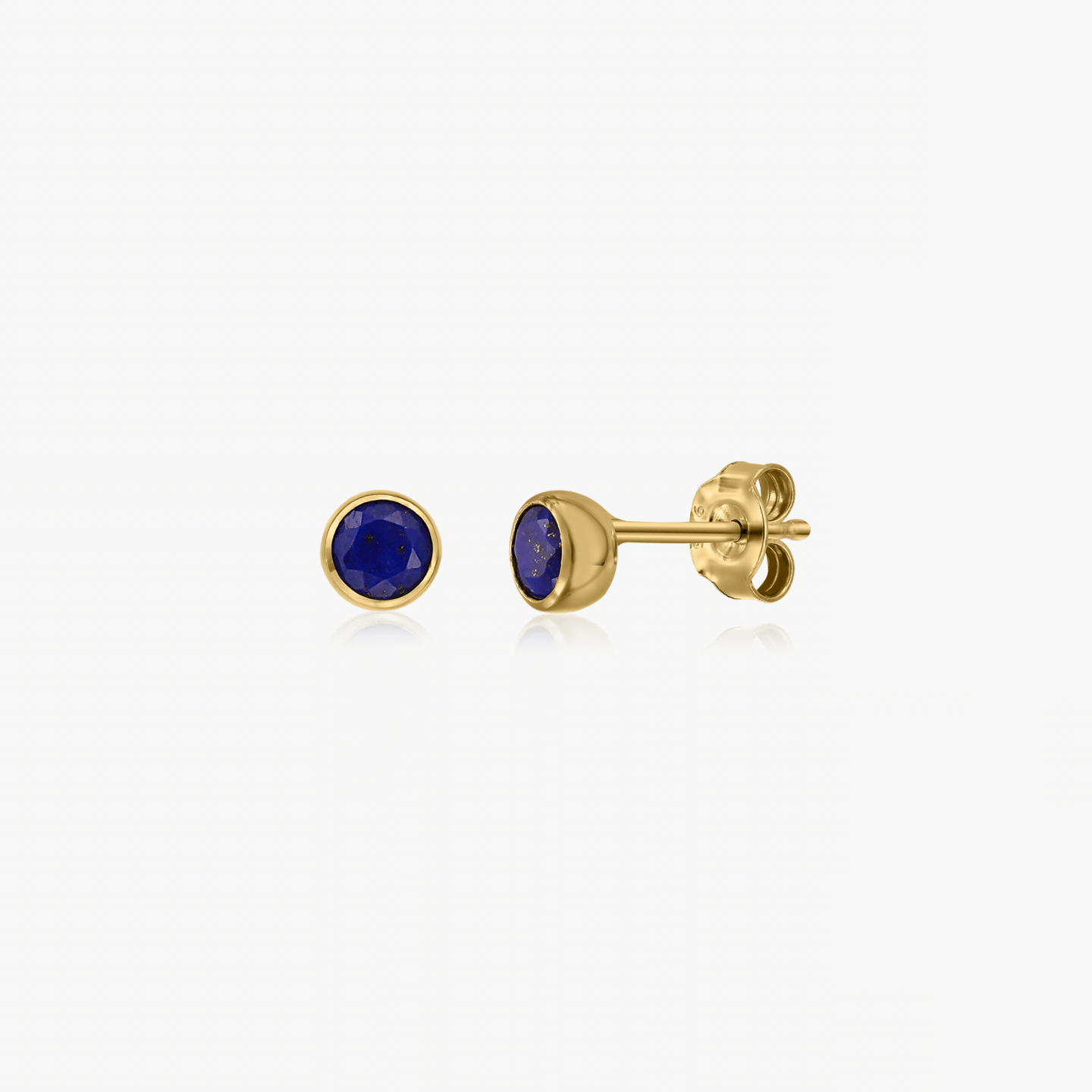 Сребърни обеци Birthstone Golden September - Лазурит - Indira