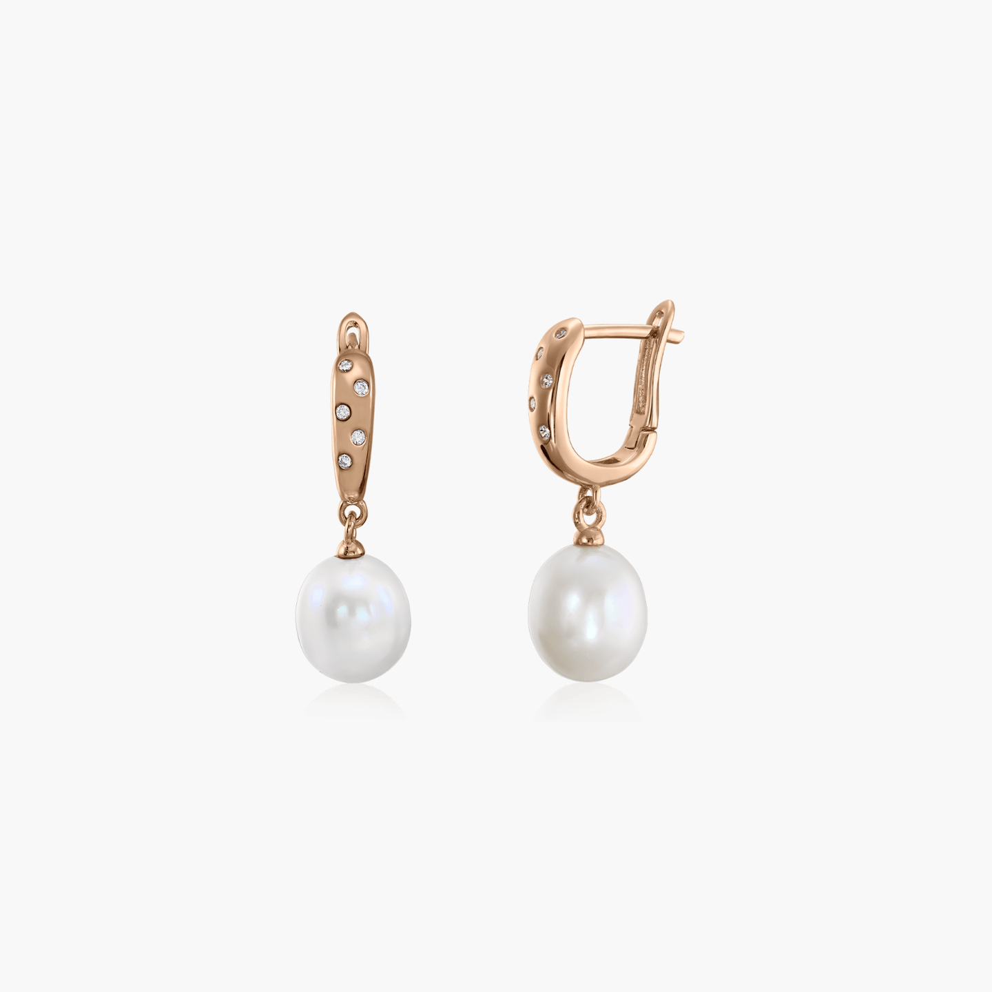 Класически сребърни обеци Classic Pearls Rose - Натурални перли - Indira
