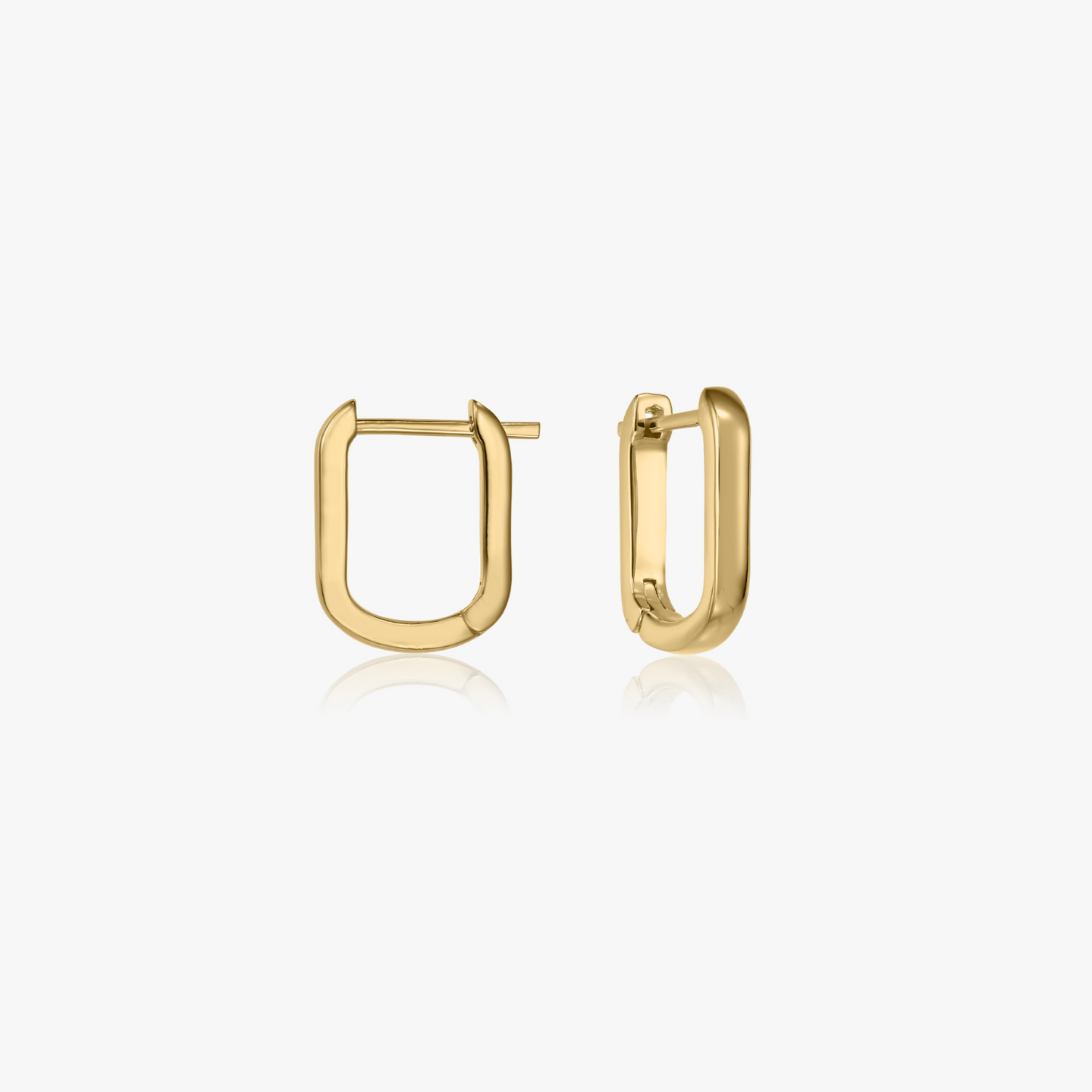 Сребърни обеци Golden U Hoops - Indira