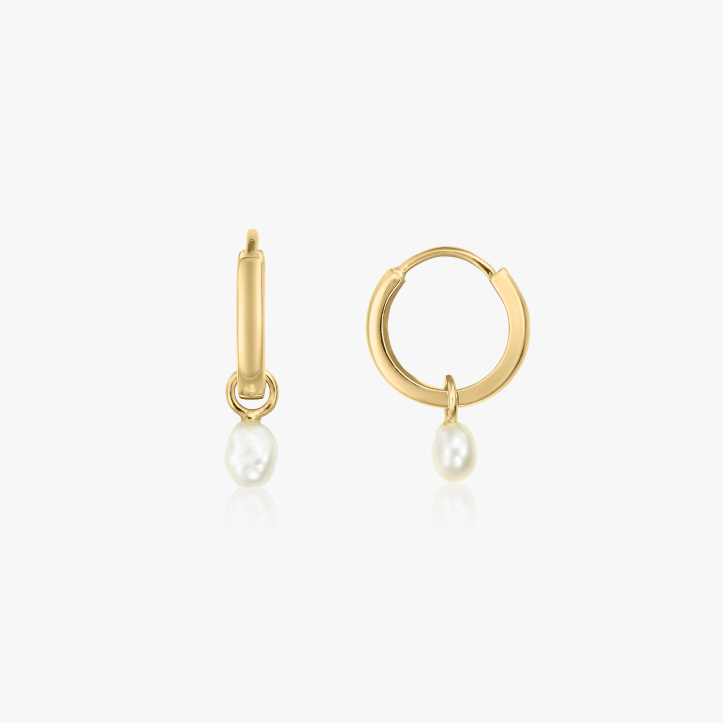 Сребърни обици Little Golden Drop - Естествени перли - Indira
