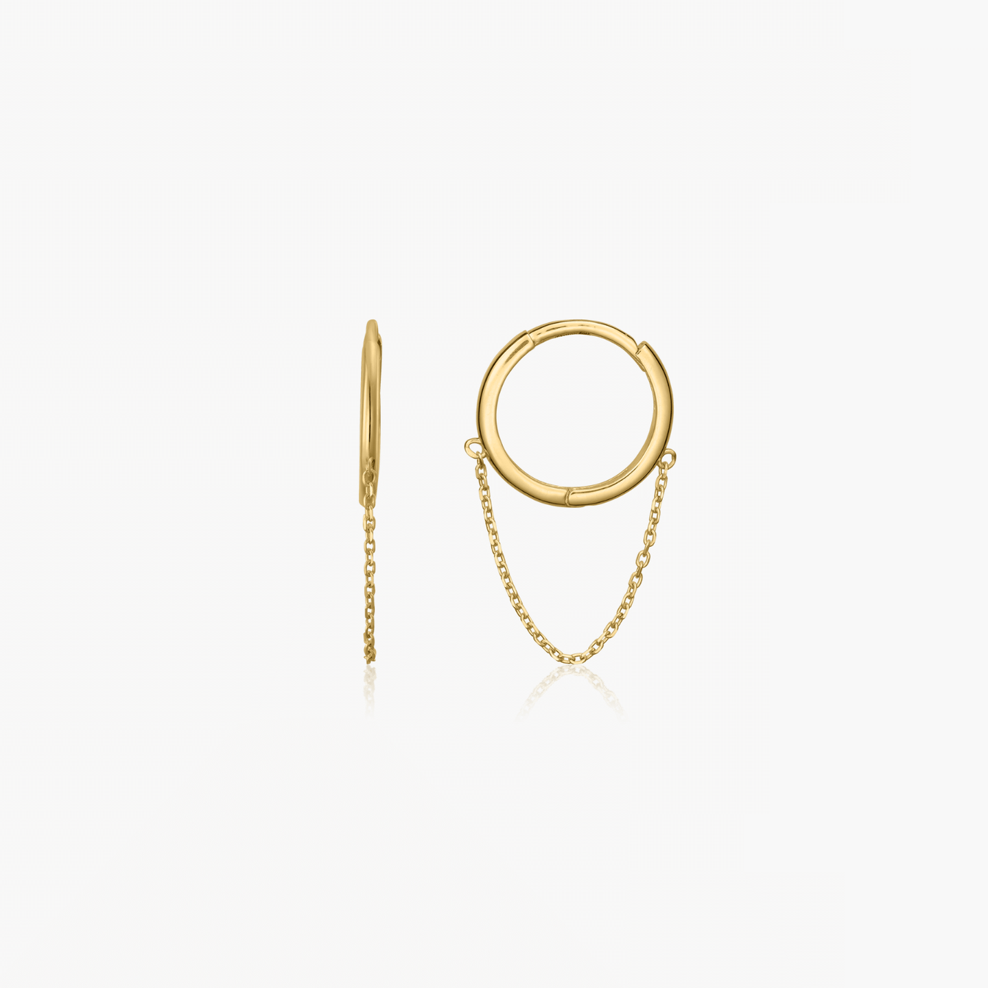 Обеци от злато Chained Hoops - Indira
