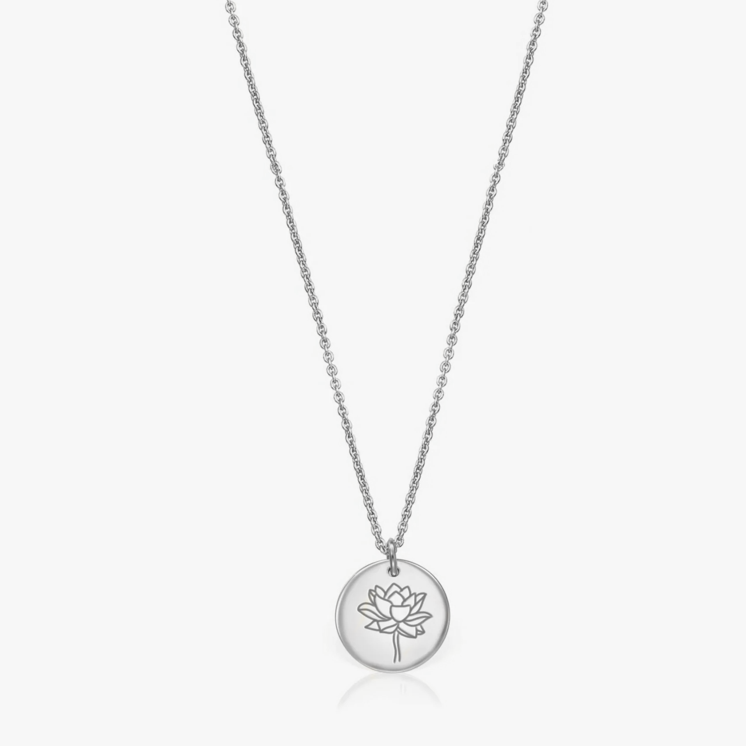 Сребърно колие Birth Flower Silver - Юлий Лотос - Indira