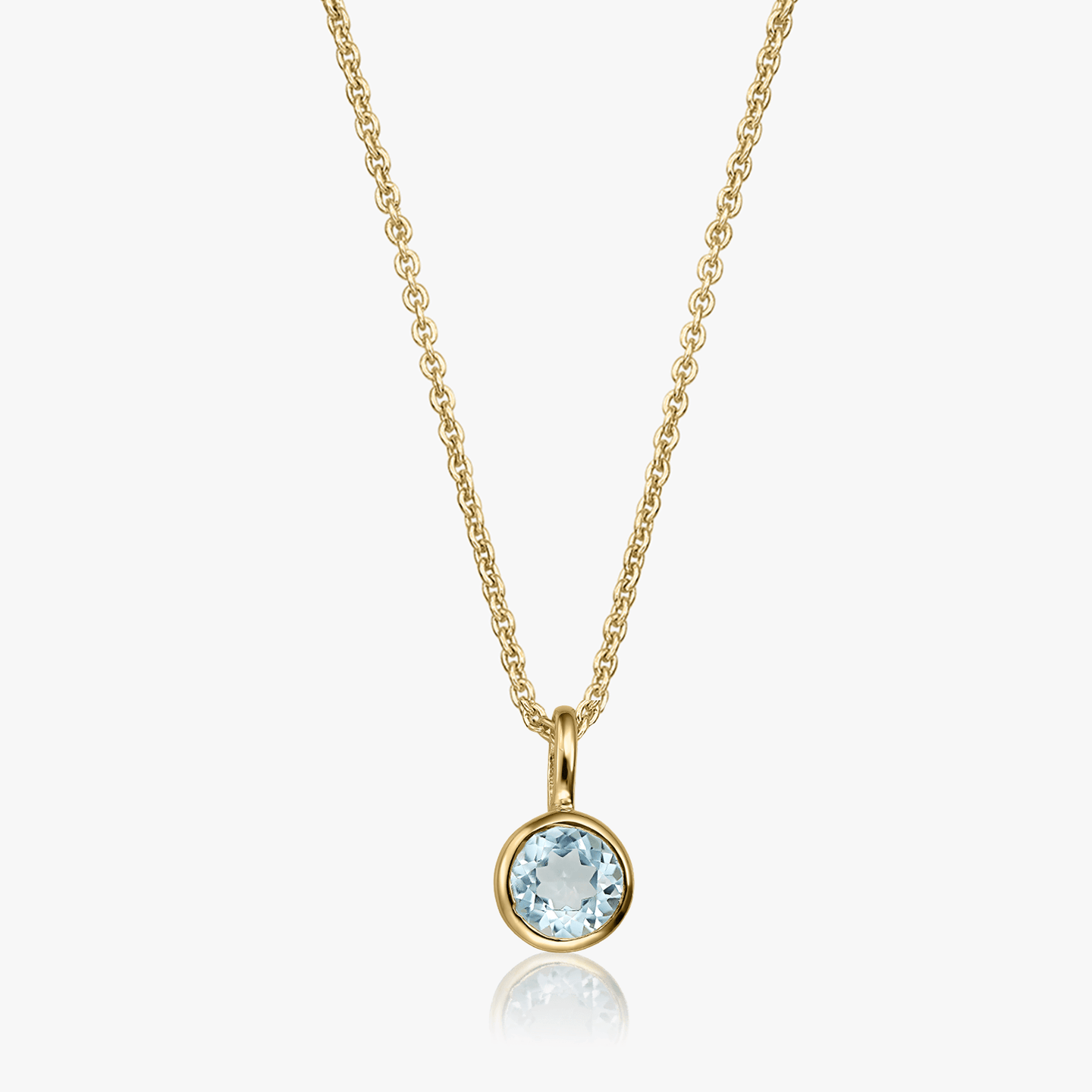 Сребърна колие Birthstone Golden December - Blue Topaz - Indira