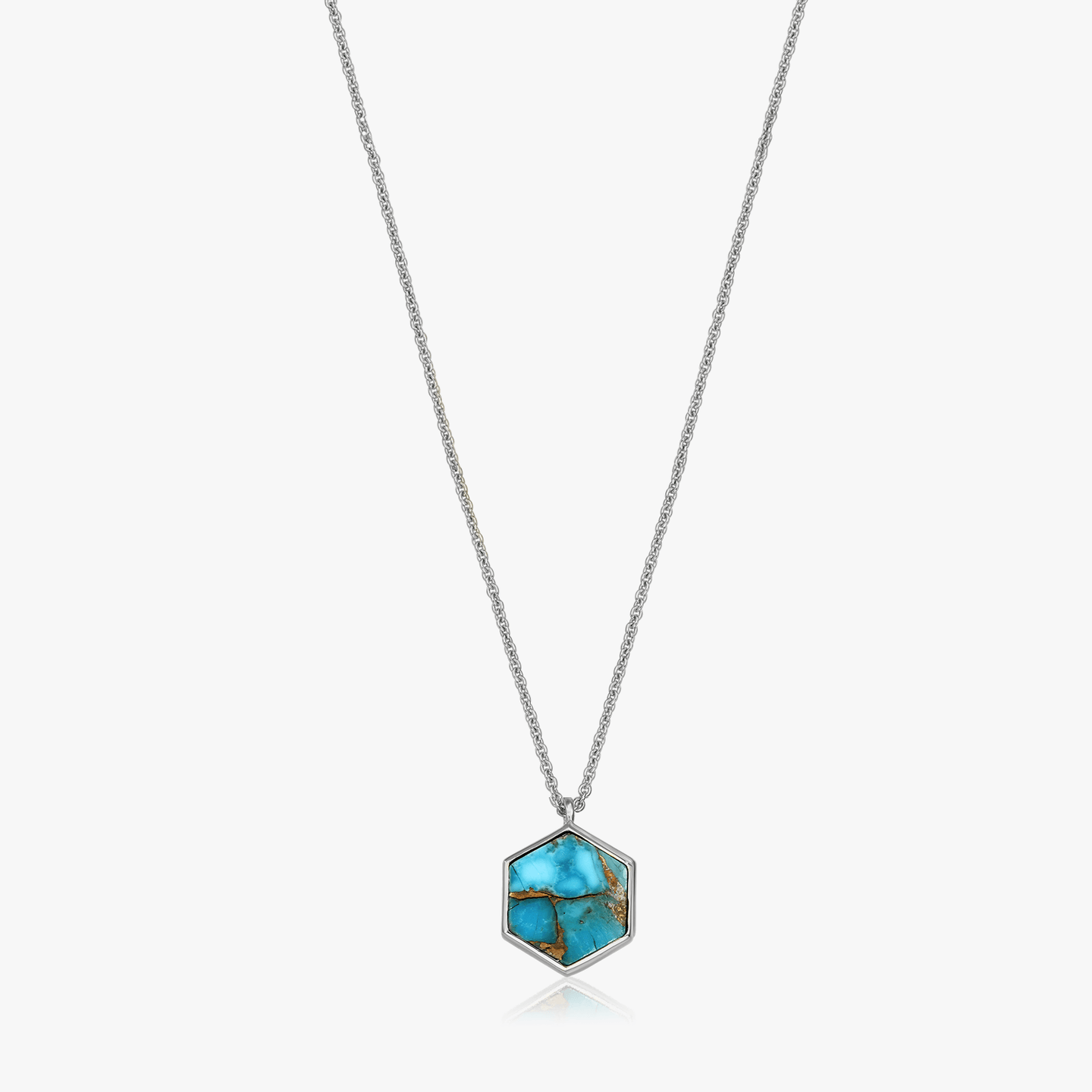 Сребърно колие Charlotte - Тюркоаз Blue Copper - Indira